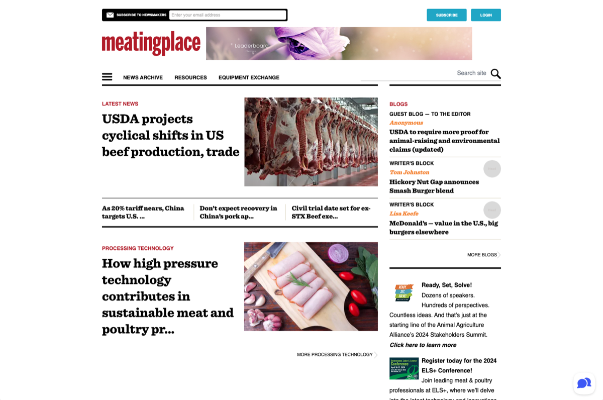 Meatingplace homepage